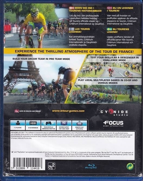Le Tour de France 2015 - PS4 Spil (B Grade) (Genbrug)